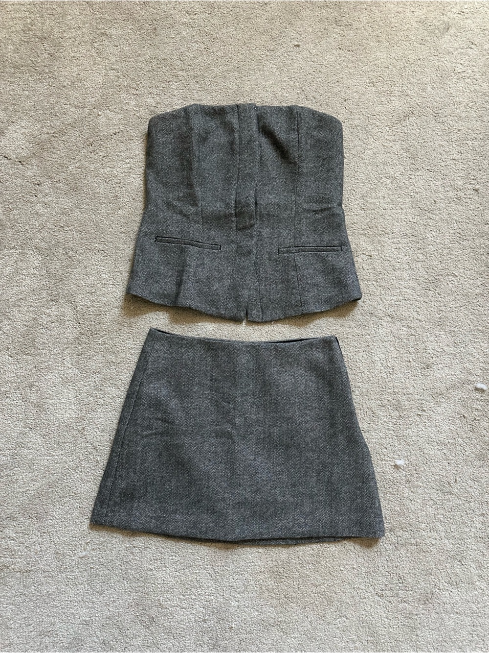 GAP Girls Gray Wool-Blend Skirt Set